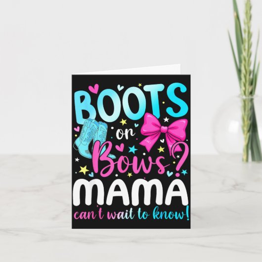 Boots Or Bows Mama Loves You Gender Reveal Party  カード (正面)