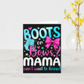 Boots Or Bows Mama Loves You Gender Reveal Party  カード (黄色い花)