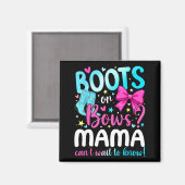 Boots Or Bows Mama Loves You Gender Reveal Party  マグネット (正面/裏面)