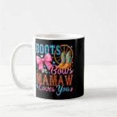 Boots Or Bows Mamaw Loves You Gender Reveal Family コーヒーマグカップ (左)