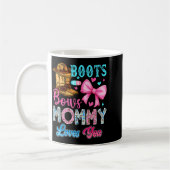 Boots Or Bows Mommy Loves You Gender Reveal Family コーヒーマグカップ (左)
