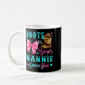 Boots Or Bows Nannie Loves You Gender Reveal Famil コーヒーマグカップ (左)
