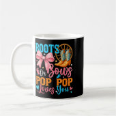 Boots Or Bows P P Loves You Gender Reveal Family コーヒーマグカップ (左)