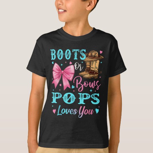 Boots Or Bows Ps Loves You Gender Reveal Family  Tシャツ (正面)