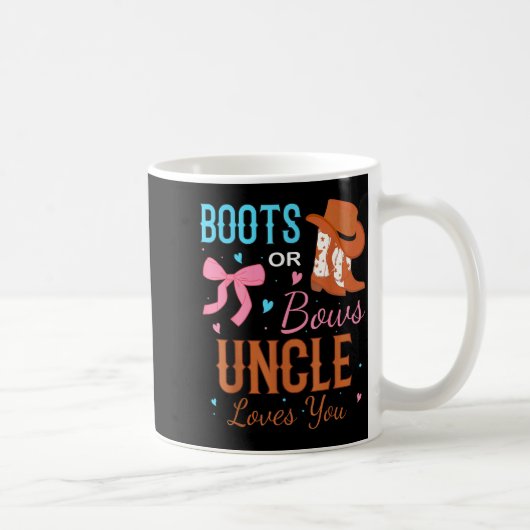 Boots Or Bows Uncle Loves You Gender Reveal Party コーヒーマグカップ (右)