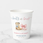 Boots or Bows Western Chic Gender Reveal Party 紙コップ (正面)