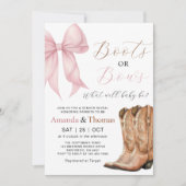 Boots or Bows Western Gender Reveal 招待状 (正面)