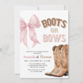 Boots or Bows Western Gender Reveal 招待状 (正面)