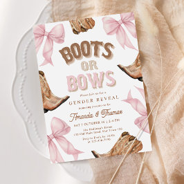 Boots or Bows Western Gender Reveal 招待状