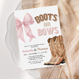 Boots or Bows Western Gender Reveal 招待状