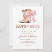 Boots or Bows Western Gender Reveal 招待状 (正面)