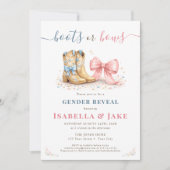 Boots or Bows Western He Or She Gender Reveal  招待状 (正面)