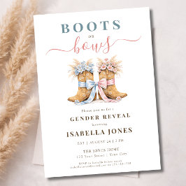 Boots or Bows Western Theme Gender Reveal  招待状
