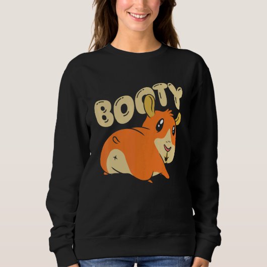 Booty Pig Graphic Guinea Pig Owner Pet Cavy Animal スウェットシャツ (正面)