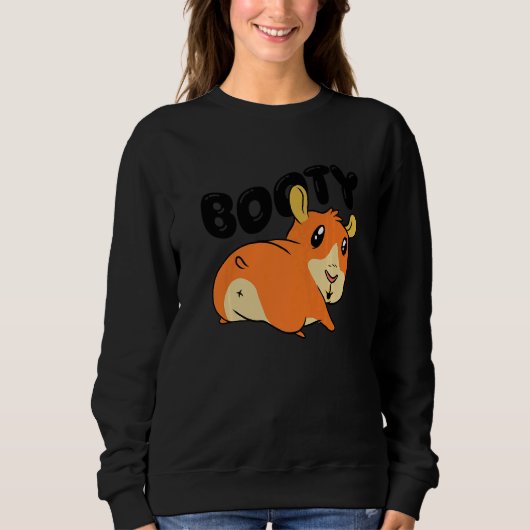 Booty Pig Graphic Guinea Pig Owner Pet Cavy Animal スウェットシャツ (正面)