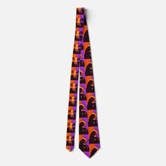 BOOvine Halloween Pop Art Cow Neck Tie ネクタイ (裏面)