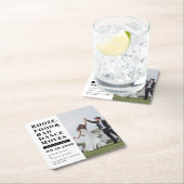 Booze食べ物の悪いダンスの動き日付写真を保存 スクエアペーパーコースター (インサイチュ)