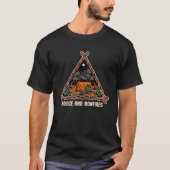 Booze and Bonfires Camping Beer Camper Drinker Hik Tシャツ (正面)