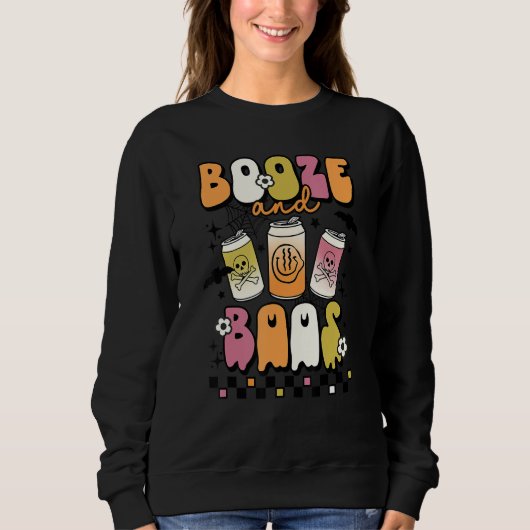 Booze And Boos Groovy Boo Crew Halloween Costume スウェットシャツ (正面)