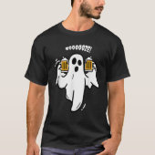 Booze Boo Ghost Drinking Beer Costume Easy Hallowe Tシャツ (正面)