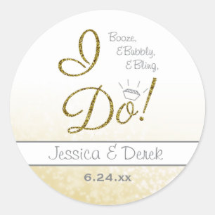 Booze, Bubbly & I DOきらきら光る金ゴールド婚約パーティ ラウンドシール