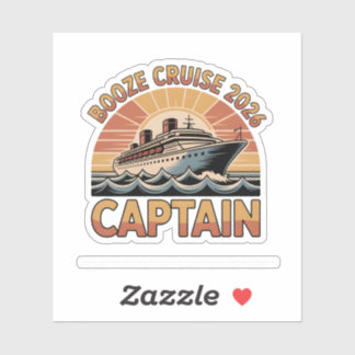 Booze Cruise 2026 The Captain Funny Matching   シール