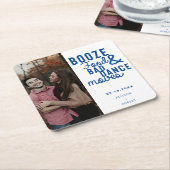 Booze Food & Bad Dance Movesの日付結婚写真 スクエアペーパーコースター (アングル)