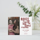Booze Food & Bad Dance Moves日付おもしろい写真 案内ポストカード (スタンド正面)