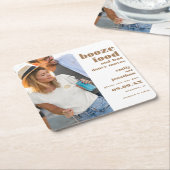 Booze Food Bad Dance Photo金ゴールドSave The Date スクエアペーパーコースター (アングル)