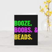Booze S Beads Funny Mardi Gras New Orleans Festiva カード (黄色い花)