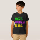 Booze S Beads Funny Mardi Gras New Orleans Festiva Tシャツ (正面フル)