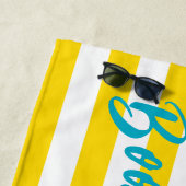 Boozing and Snoozing Cabana Stripe Pool Party ビーチタオル (インサイチュ)