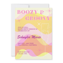 Boozy & Groovyバチェロレッテ招待状