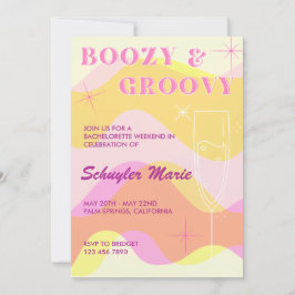 Boozy & Groovyバチェロレッテ招待状 招待状