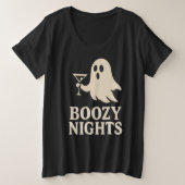 Boozy Nights | ghost glam walk プラスサイズTシャツ (デザイン正面)