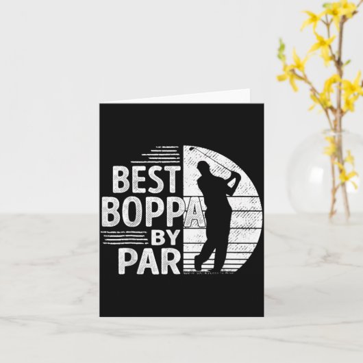 Boppa By Par, Golf Shirt Gift Grandpa, Father's Da カード (黄色い花)