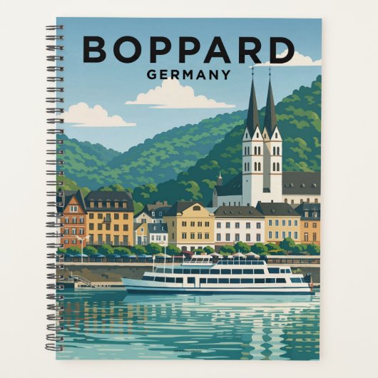 Boppard Germany Vintage Travel Art プランナー手帳 (正面)