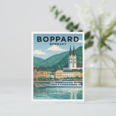 Boppard Germany Vintage Travel Art Postcard ポストカード (スタンド正面)