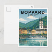 Boppard Germany Vintage Travel Art Postcard ポストカード (正面/裏面)