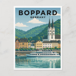 Boppard Germany Vintage Travel Art Postcard ポストカード