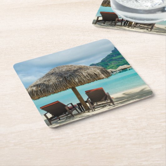 Bora Boraのコースターのビーチ スクエアペーパーコースター (アングル)