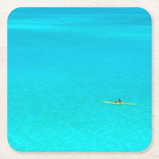 Bora Boraのコースターの舷外浮材付きのカヌー スクエアペーパーコースター (正面)
