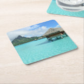 Bora BoraのコースターのOverwaterリゾート スクエアペーパーコースター (アングル)