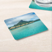 Bora Boraの島のコースターの眺め スクエアペーパーコースター (アングル)