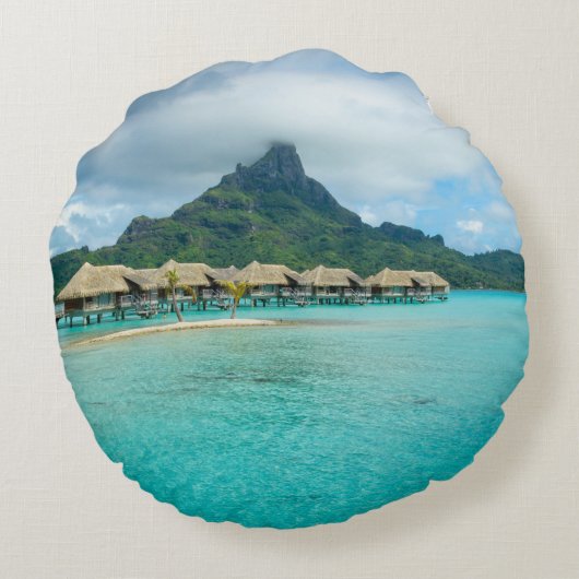 Bora Boraの島の円形の枕の眺め ラウンドクッション (裏面)