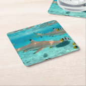 Bora Boraの礁湖のコースターの鮫 スクエアペーパーコースター (アングル)