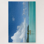 Bora Boraの礁湖の小さい島のヤシの木 ジグソーパズル (縦)