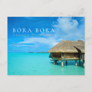 Bora BoraのOverwaterのバンガローリゾート ポストカード