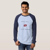 Bora Boraフランス領ポリネシアのスキューバ飛び込みの旗 Tシャツ (正面フル)