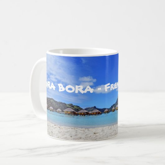 Bora Boraフランス領ポリネシアOverwaterのバンガローのマグ コーヒーマグカップ (正面左)
